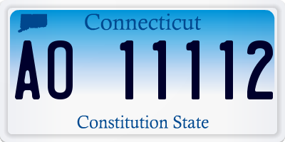 CT license plate AO11112