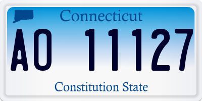 CT license plate AO11127