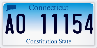 CT license plate AO11154