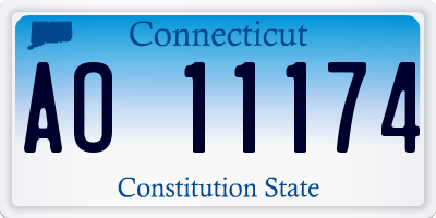 CT license plate AO11174