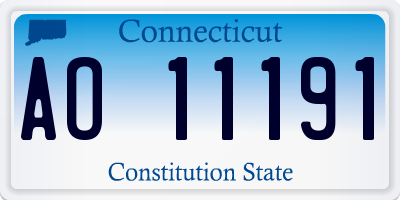CT license plate AO11191