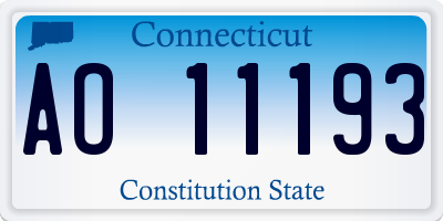 CT license plate AO11193