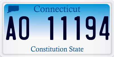 CT license plate AO11194