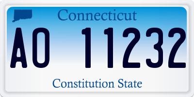 CT license plate AO11232