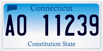 CT license plate AO11239