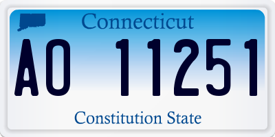 CT license plate AO11251