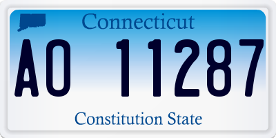 CT license plate AO11287