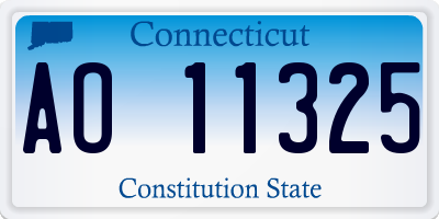 CT license plate AO11325