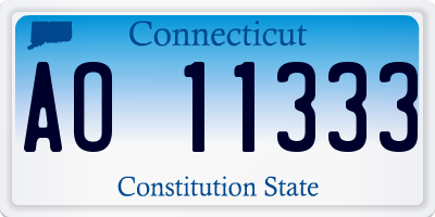 CT license plate AO11333