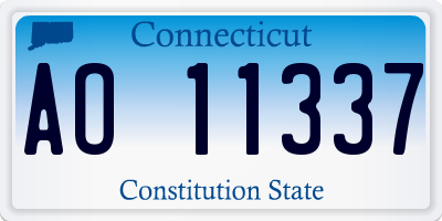 CT license plate AO11337