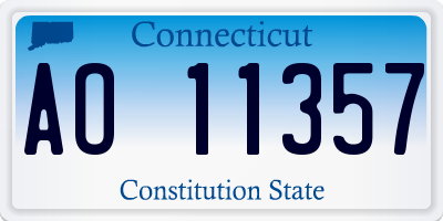 CT license plate AO11357