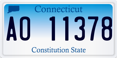 CT license plate AO11378