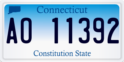 CT license plate AO11392