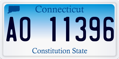 CT license plate AO11396