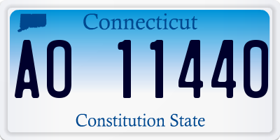 CT license plate AO11440
