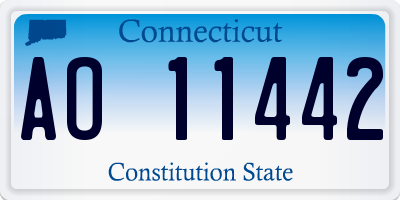 CT license plate AO11442