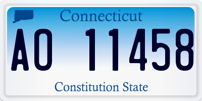 CT license plate AO11458
