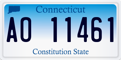 CT license plate AO11461