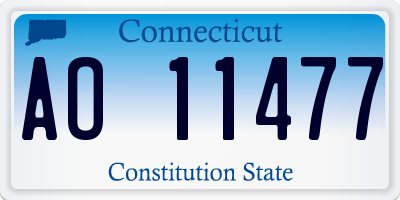 CT license plate AO11477
