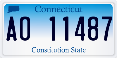 CT license plate AO11487