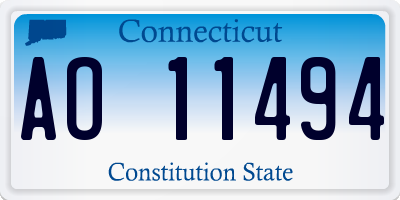 CT license plate AO11494