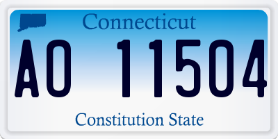 CT license plate AO11504