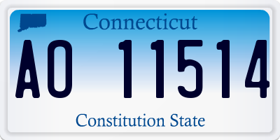 CT license plate AO11514