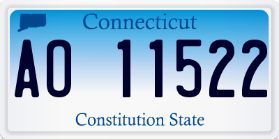 CT license plate AO11522