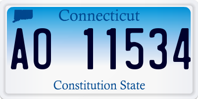 CT license plate AO11534