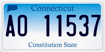 CT license plate AO11537