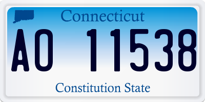 CT license plate AO11538