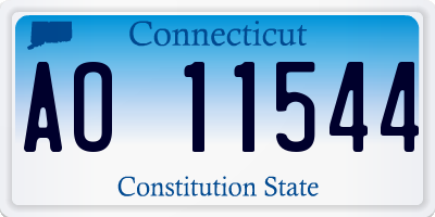 CT license plate AO11544