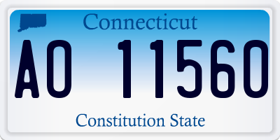 CT license plate AO11560