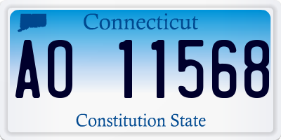 CT license plate AO11568