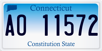 CT license plate AO11572