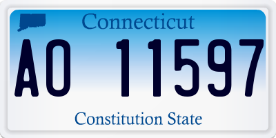 CT license plate AO11597
