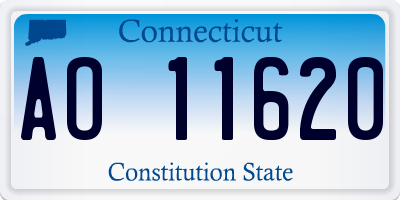 CT license plate AO11620
