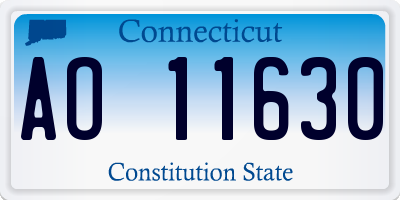 CT license plate AO11630