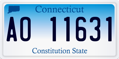 CT license plate AO11631