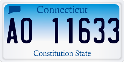 CT license plate AO11633