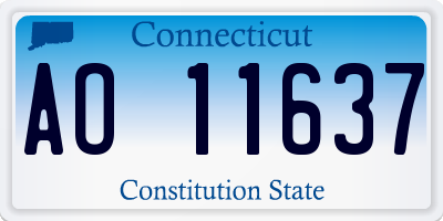 CT license plate AO11637