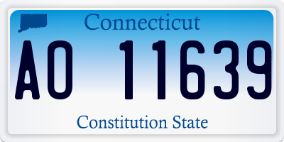 CT license plate AO11639