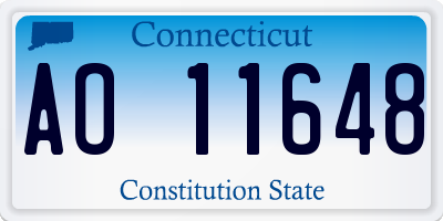 CT license plate AO11648