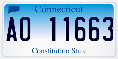 CT license plate AO11663