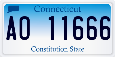 CT license plate AO11666