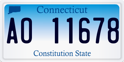 CT license plate AO11678