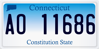 CT license plate AO11686