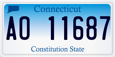 CT license plate AO11687