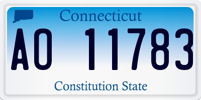CT license plate AO11783