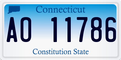 CT license plate AO11786